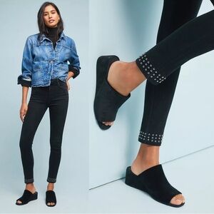 COH • Rocket Ankle High Rise Skinny Jeans in Banded Black studded crop